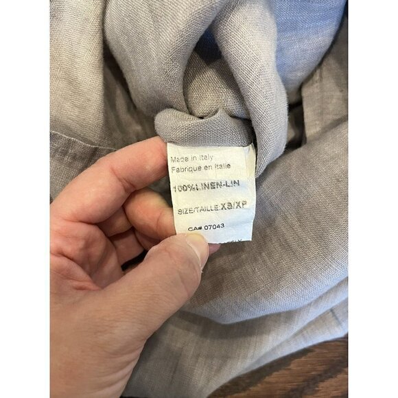 MARISA & MARIE Italian Gray 100% Linen Dress Shift Women's XS Casual Minimalist - Picture 5 of 10